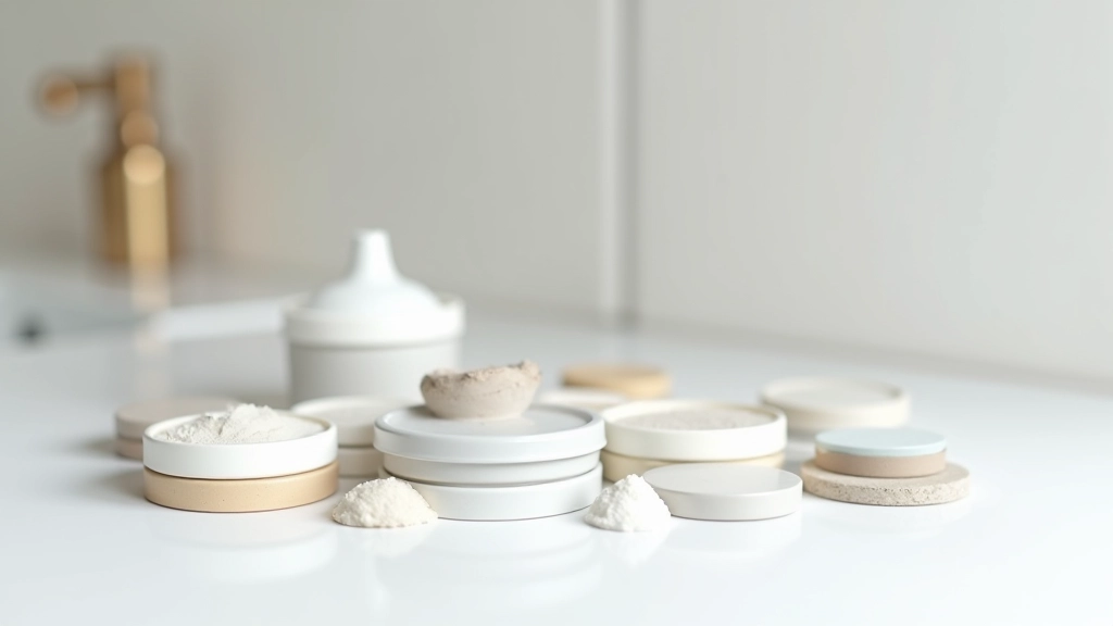 Side-by-side comparison of cement and epoxy grout samples with color swatches and product containers labeled