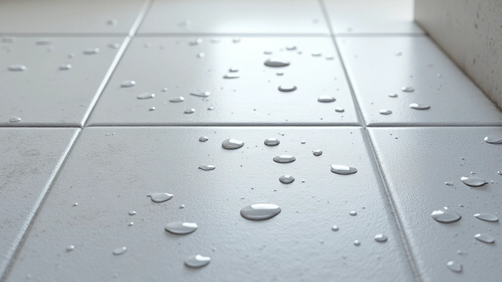 Close-up of textured tile surface showing slip-resistant features